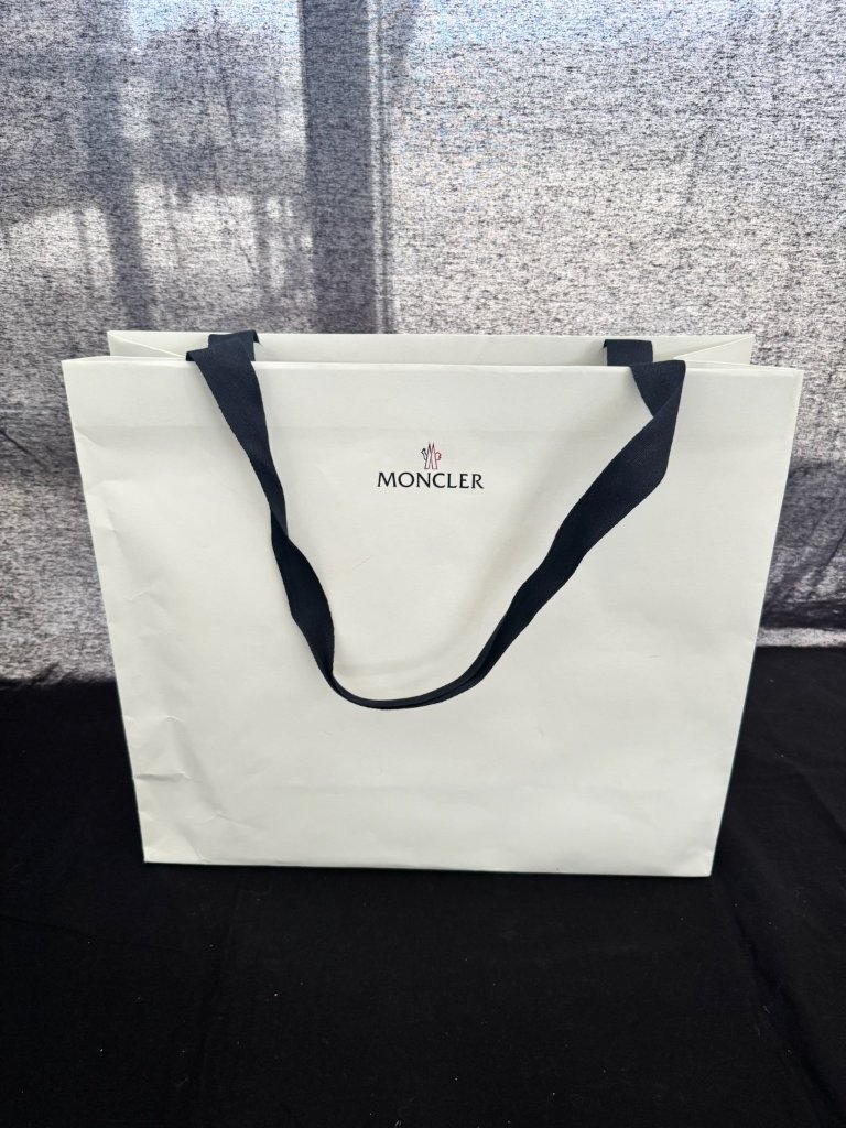 Authentic Moncler White Paper Shopping Bag Empty Gift Tote Large L